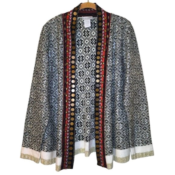 Soft Surroundings Embellished Open Drape Cardigan Knit Sweater - Picture 1 of 6